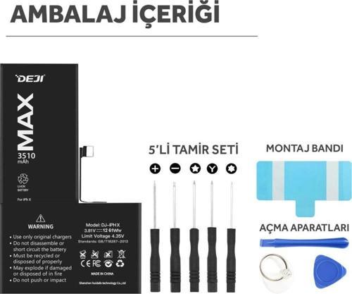 iPhone X Batarya Mucize Batarya Deji 3510mAh