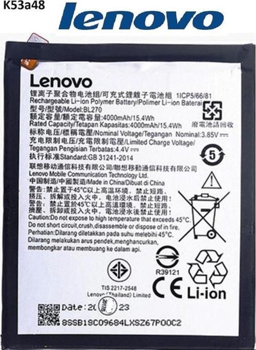 Lenovo K6 Note Pil Batarya K53A48 Bl270