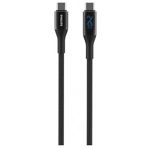DLC4582C/00 240 Watt USB-C to USB-C Örgülü Hızlı Şarj Kablosu, Siyah, 1,25 m