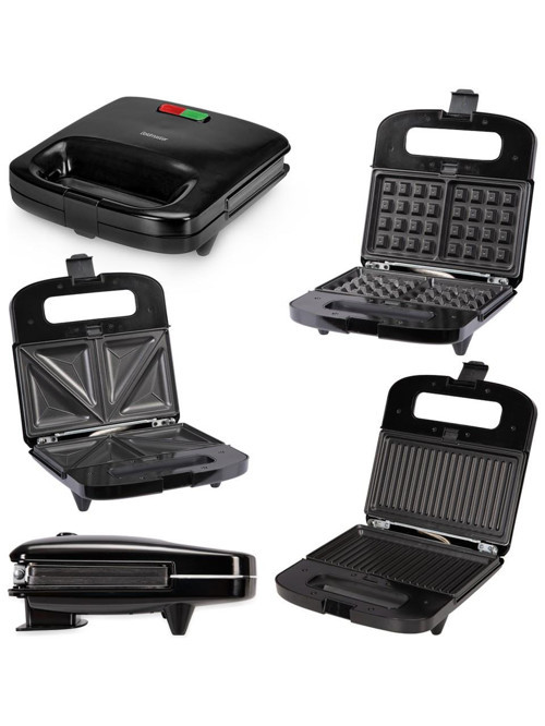 Trimax Tost Waffle Sandviç Makinesi 3 Farklı Plaka 1000 W Gold mas ter