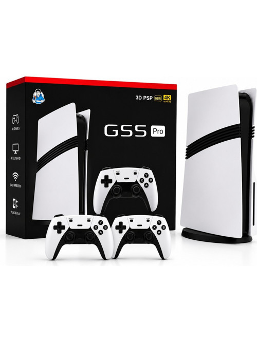 GS5 PRO Retro Oyun Konsolu HDMI Çift GamePad Seti 128 GB Hafıza Kartlı Beyaz