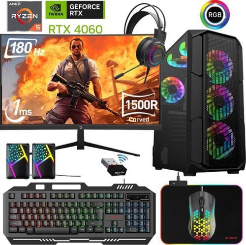 Xsr477 Ryzen 5 5600 32GB Ram 1TB M.2 NVMe SSD 8GB RTX4060 24"Curved 180Hz Oyun Bilgisayarı