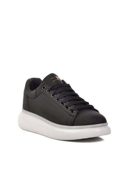 Siyah-Beyaz Bağcıklı Hafızalı Rahat Tabanlı Unisex Spor Ayakkabı Casual Sneaker Madrid G