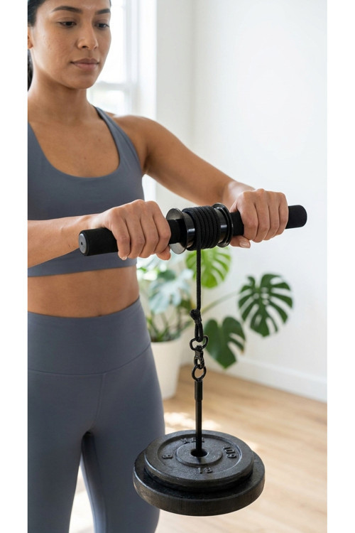 Ön Kol Ve Bilek Egzersiz Aparatı – Ağırlık Plakası Uyumlu Wrist Roller