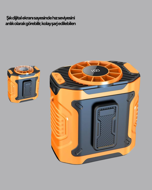 Ucuztekno tekno Dijital Ekranlı Turbo Mini Fan – 3 Kademeli Hız, Sessiz Çalışma ve Type-C Şarj 2026 5