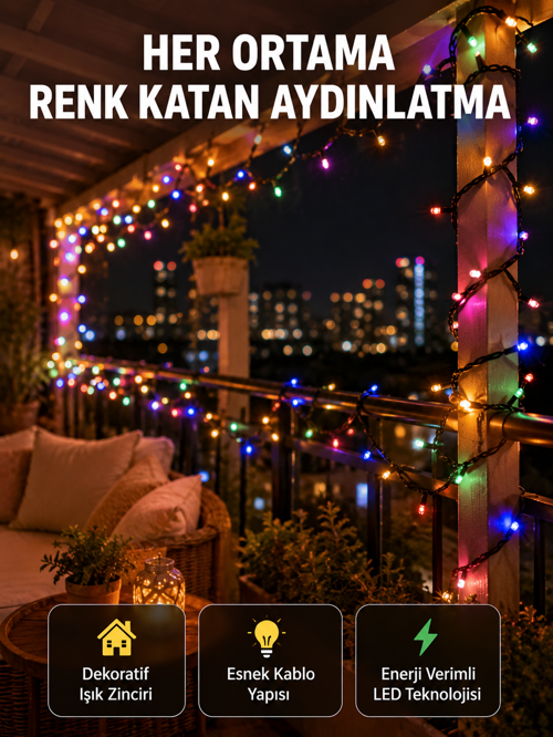 tekno 5 Metre Şeffaf Kablo LED Peri Işığı 50 Ampullü Dekoratif Led Yeni Nesil 2026