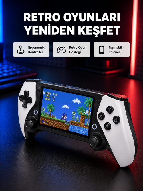 tekno Taşınabilir Retro Oyun Konsolu – 4.3 İnç Ekran, 64 GB Hafıza ve Klasik Oyun Arşivi 202