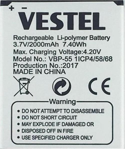 Vestel Venüs 5.5 Pil Batarya 5.5X 5.5V Vbp-55 İthal