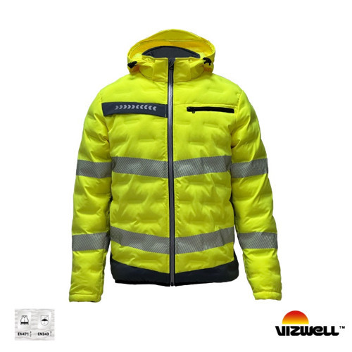 VIZWELL™ VWJK517 – Reflektörlü Teknik Dolgulu Tasarım Mont - Sarı
