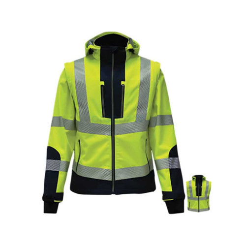 Vızwell VWJK521 Yüksek Görünümlü Rıpstop Softshell Kollar Çıkmalı Mont