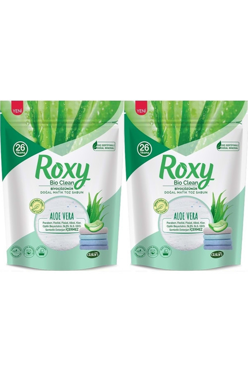 Roxy Bio Clean Matik Sabun Tozu 800GR Aloe Vera (2 Li Set) (52 Yıkama)