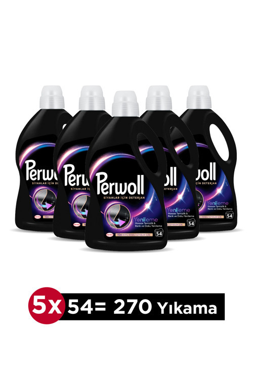 Sıvı Çamaşır Deterjanı 5x2.97L (270 Yıkama) – Siyah Çamaşırlar İçin Güçlü Temizlik