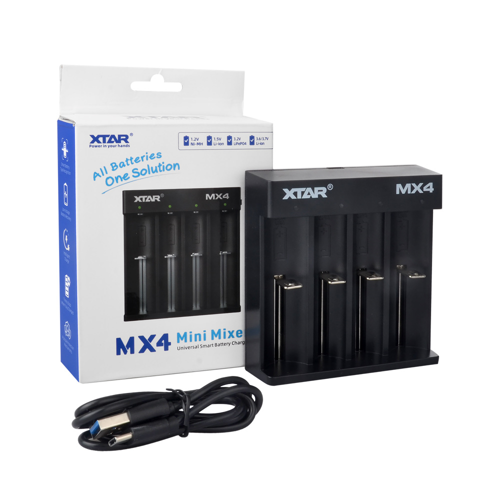 MiniMixer MX4 - Taşınabilir Li-ion/Ni-Mh/LiFePO4 Pil Şarj Cihazı - 4lü