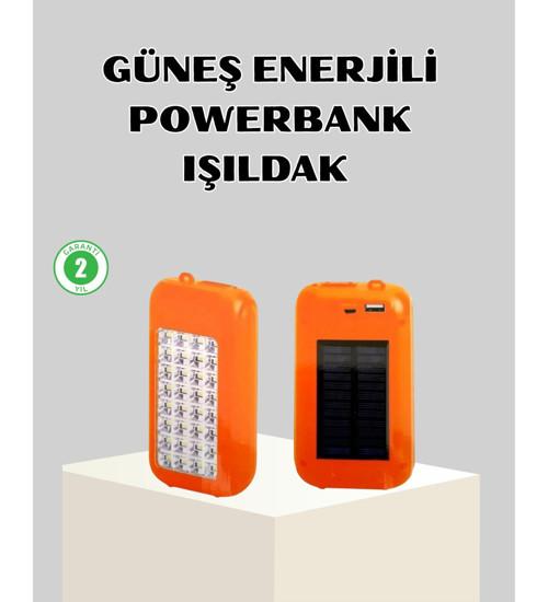10000 mAh Güneş Enerjili Powerbank ve LED Kamp Lambası