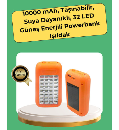 10000 mAh Güneş Enerjili Taşınabilir Şarj Cihazı ve Aydınlatma Cihazı