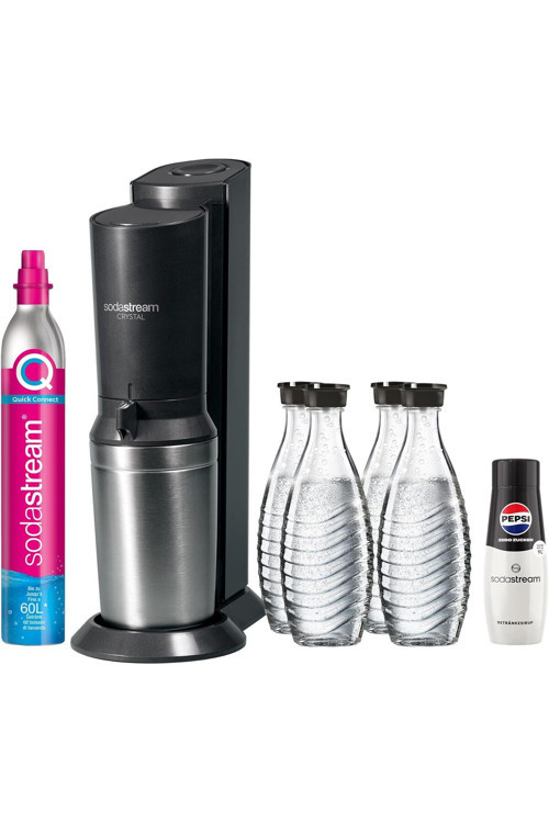 Crystal 3.0 Gazlı Içecek Makinesi – 4 Cam Şişe, Quick-Connect Co₂ Tüpü Ve Pepsi Zero