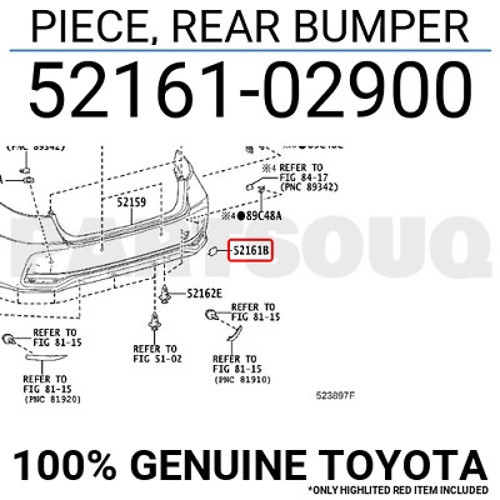 Toyota Corolla 2019-2021 Çeki Demir Kapağı Arka (Oem No:5216102900)