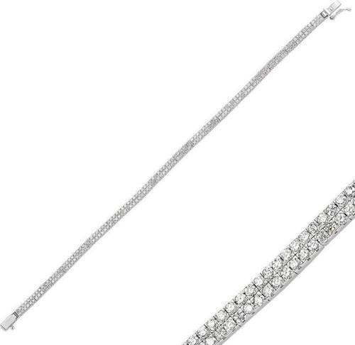 925 Ayar Gümüş İki Sıra Su Yolu Bileklik