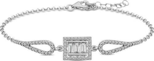 925 Ayar Gümüş Baget Taşlı Bileklik