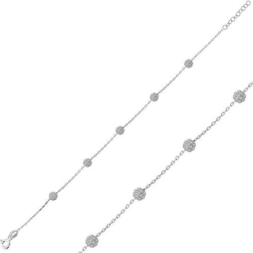 925 Ayar Gümüş Beyaz Toplu Bileklik