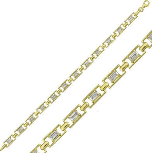 925 Ayar Gümüş Gold Baget Su Yolu Bileklik