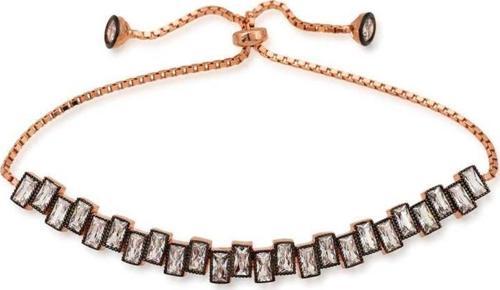 925 Ayar Gümüş Rose Baget Taşlı Asansör Bileklik