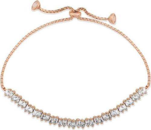 925 Ayar Gümüş Rose Baget Taşlı Su Yolu Asansör Bileklik