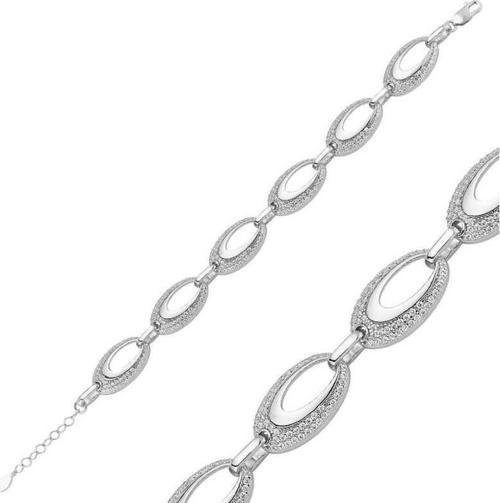 925 Ayar Gümüş Taşlı Oval Bileklik