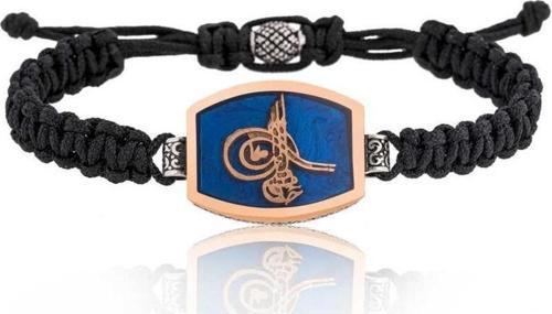 925 Ayar Gümüş Tuğralı Makrome Erkek Bileklik