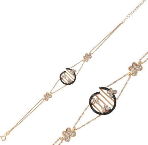 925 Ayar Gümüş Rose Kelebek Bileklik