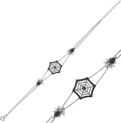 Gümüş Örümcek Ağı Bayan Bileklik