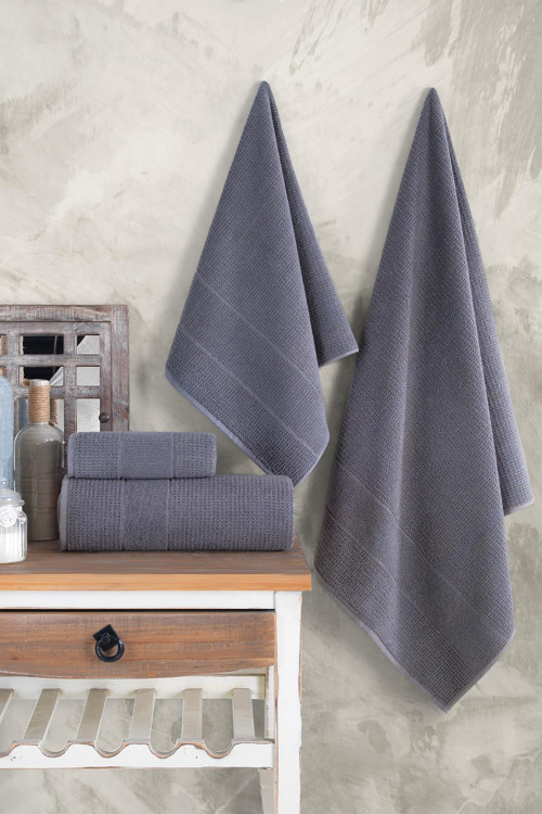Royality | 50x90 - 70x140 Cm 4'Lü Banyo Havlu Seti, %100 Pamuklu Havlu Takımı