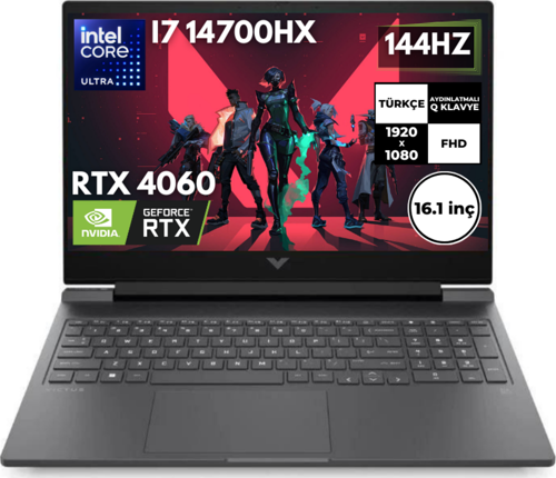 Victus 16-R1032NT I7-14700HX 16 GB 4 TBSSD RTX4060 (8 GB) 16.1" FHD 144Hz Windows 11 Pro 9J234EA BT66