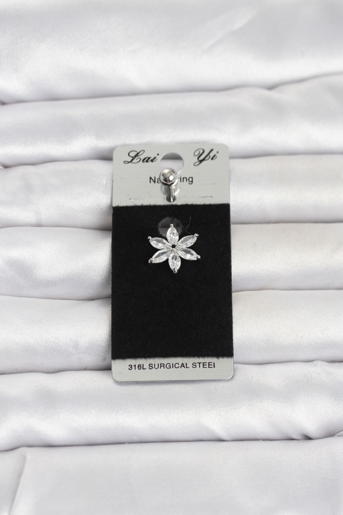 316L Cerrahi Çelik Lotus Model Göbek Piercing 5886 - TEOLSA7535-9765