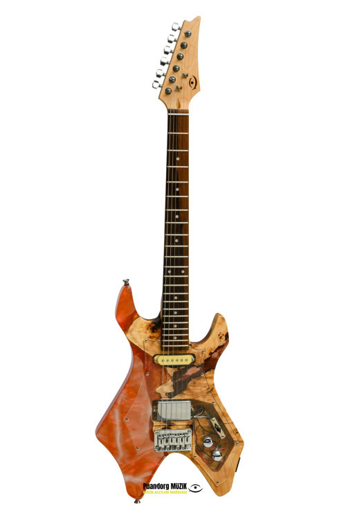 Elektro Gitar X KASA ALEV CUSTOM EPOKSİ & YILLANMIŞ AĞAÇ Kişiye Özel