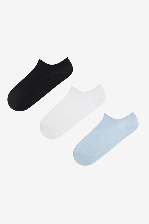 Ribbed Mavi Siyah Sneaker Çorabı