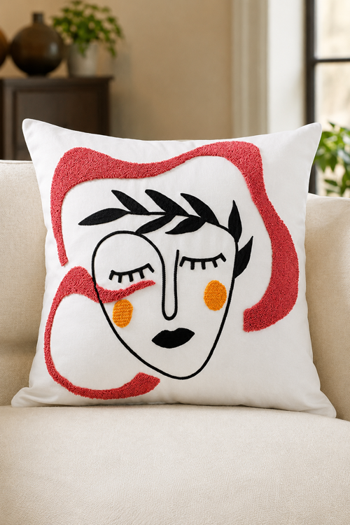 Bohem 45x45 Özel Tasarım Punch Panç Süzene Desen Dekoratif Kırlent Kılıfı