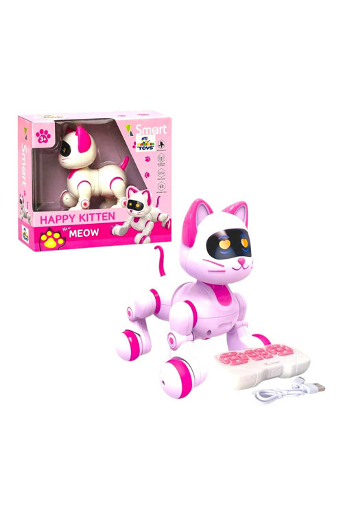 KUMANDALI ROBOT KEDİ 6602 İNTERAKTİF HAPPY KİTTEN HAREKETLİ SESLİ IŞIKLI ŞARJLI 3+