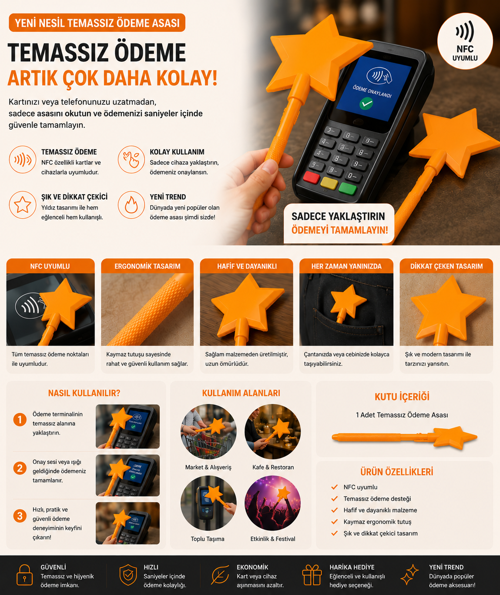 ⭐ Temassız Ödeme Asası (NFC Uyumlu) – Kartınızı Çıkarmadan Tek Dokunuşla Ödeme