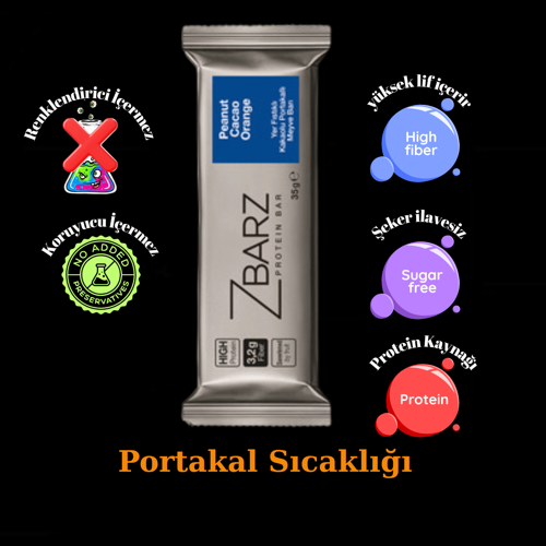 Power Portakal Kakao Yer Fıstıklı Protein Bar 12 li