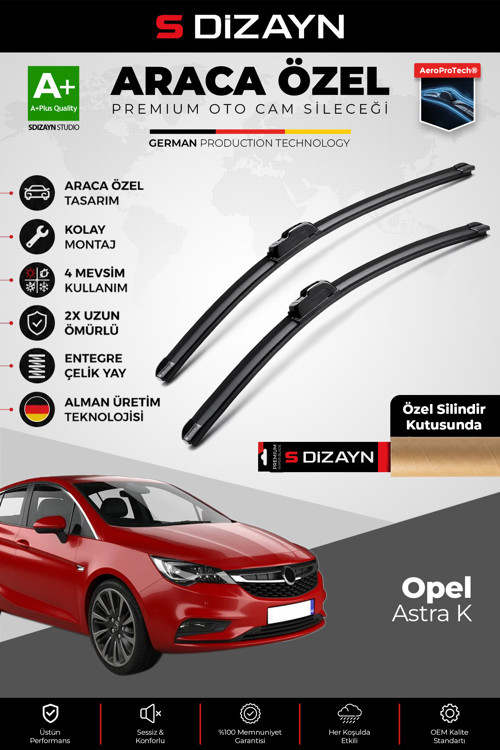Opel Astra K Ön Cam Silecek Seti 2015-2021 Premium Araca Özel 70-60 Cm A+ Kalite
