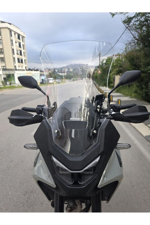 Honda Transalp XL 750 Ön Cam 2025-2026 Model 53cm Şeffaf Renkli 4mm UZUN