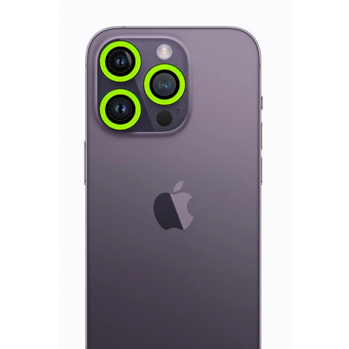 Apple İphone 12 Pro Max Neon Fosforlu Kamera Lens - Yeşil