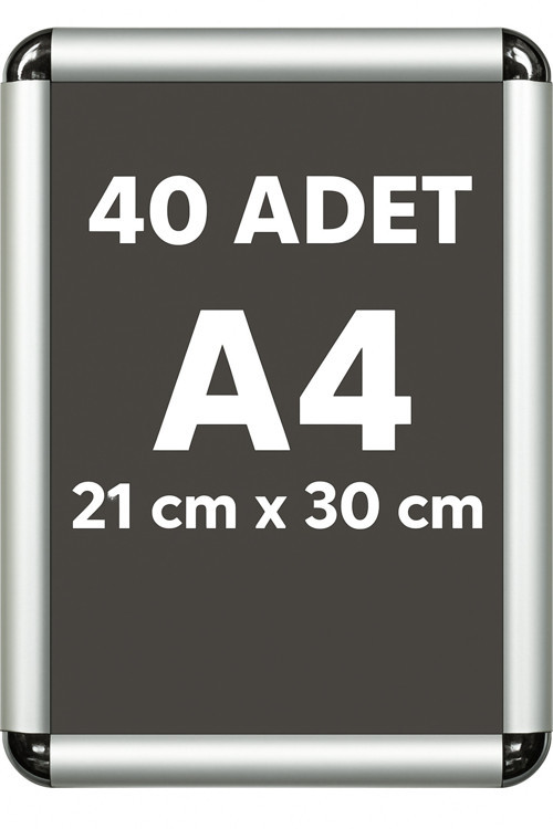 40 Adet A4 Alüminyum Çerçeve Rondo Köşe Aç Kapa Açılır Kapanır