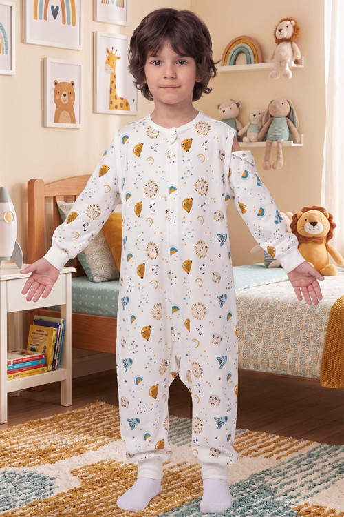 Bebek Çocuk Uyku Tulumu %100 Doğal Pamuk Özel Kumaş 1.0 Tog Unisex