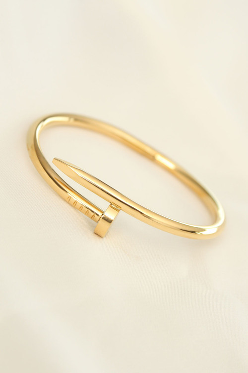 316L Çelik Gold Renk Çivi Model Bileklik - Tj-Bb4321