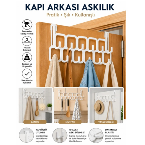 Kapı Arkası Dekoratif Plastik Askılık