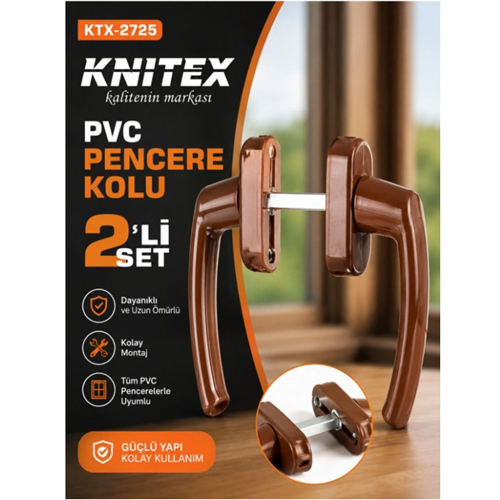 Pencere açma kolu seti pvc kahverengi