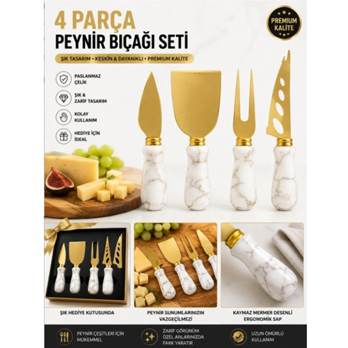 Peynir Bıçağı Seti 4 parça Sunum Bıçakları