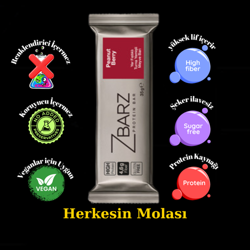 Yer Fıstıklı Cranberry Proteinli Meyve Barı 12 li